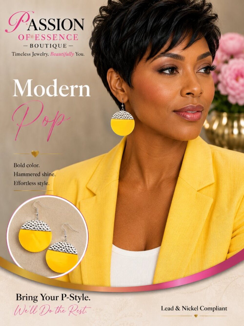Sunshine Statement Silver-Tone Textured Drop Earrings